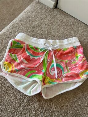 Lilly Pulitzer Pink, Green & Yellow Swirl Athletic Shorts